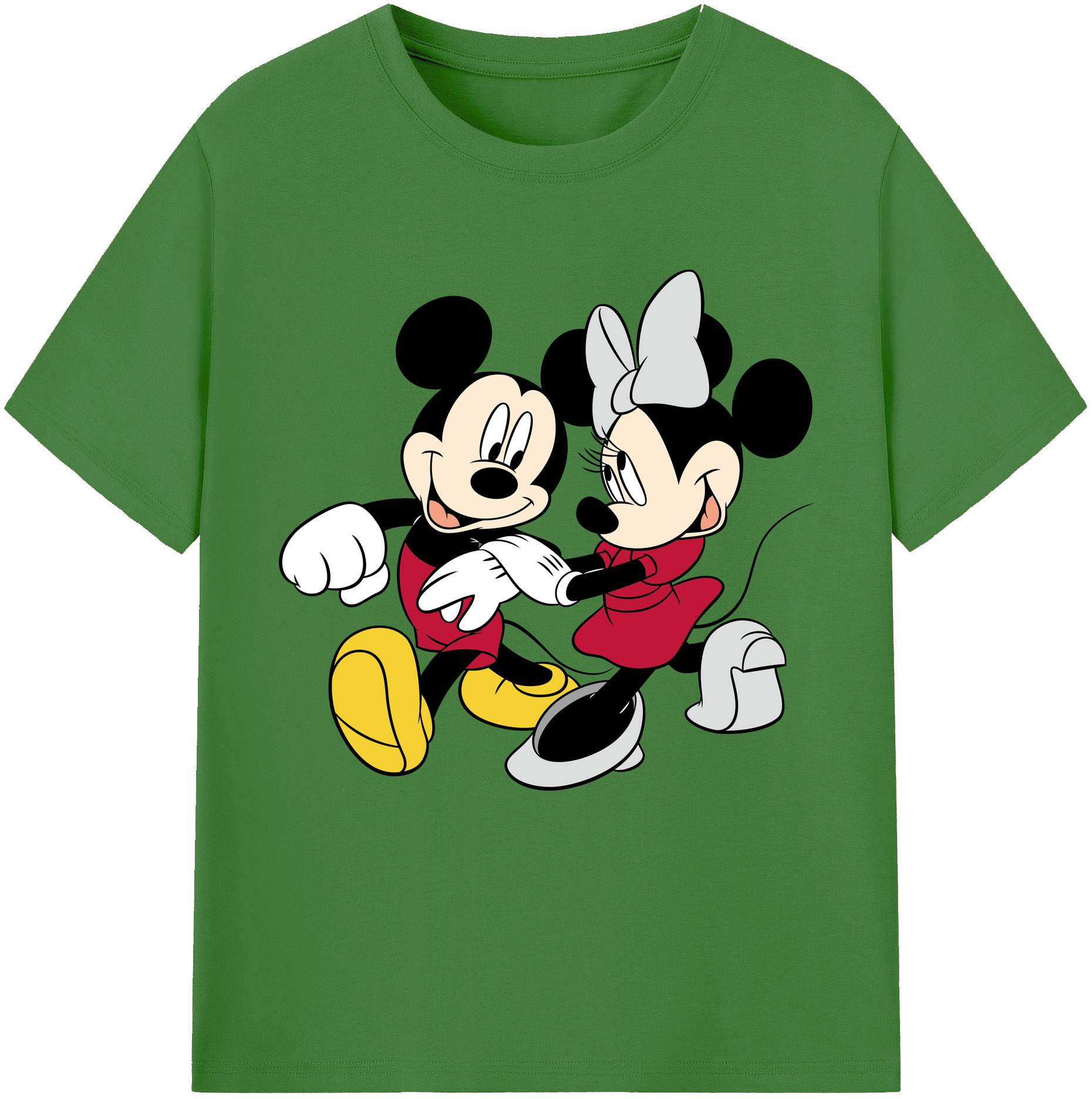 （画像用） ミッキーマウス Mickey Mouse レディースカジュアルプリントTシャツ（綿100％）